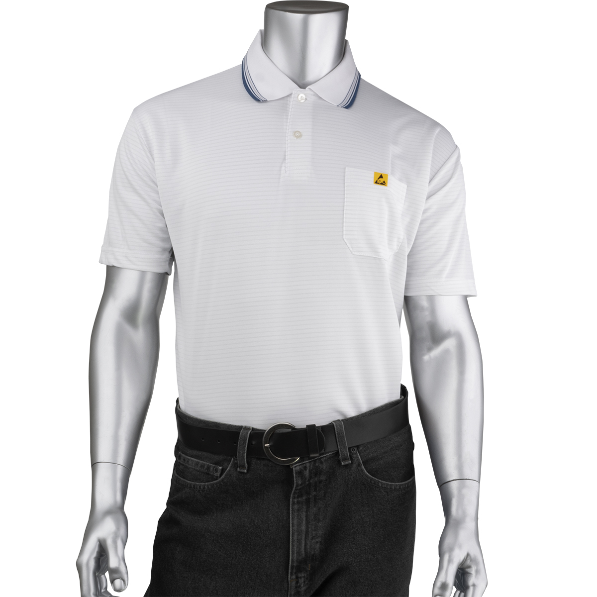 BP801SC PIP® Uniform Technology™ Short Sleeve ESD Polo Shirts, White